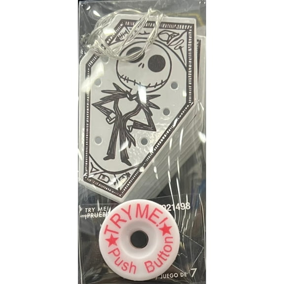 Halloween 8 ft. Lighted Length with 7-Light Skull-Shaped Jack Skellington LED Master of Fright Model 228947 Battery Operated