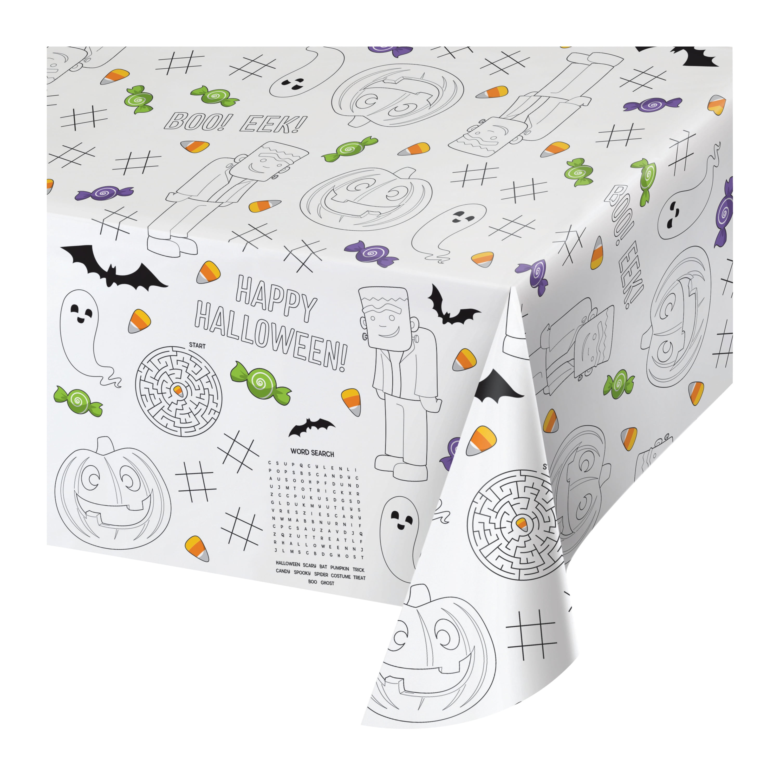 Halloween 88" x 54" Paper Activity Tablecloths 3 Count