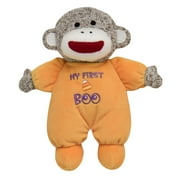 Halloween 9 inch Sock Monkey Plush Rattle, My First Boo
