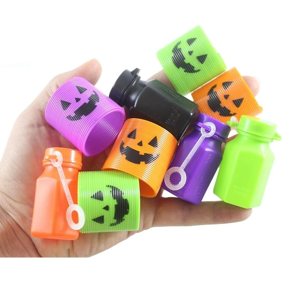 Halloween 96 Piece Small Toy Set - Bubbles - Spring Coils - Trick or Treat Toys Favors (8 Dozen)