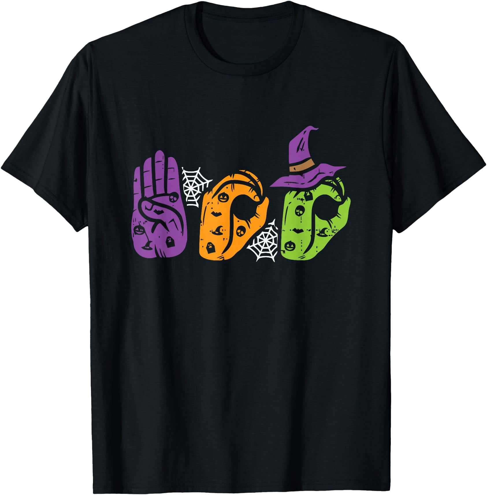 Halloween ASL Boo Hands Spooky American Sign Language T-Shirt - Walmart.com