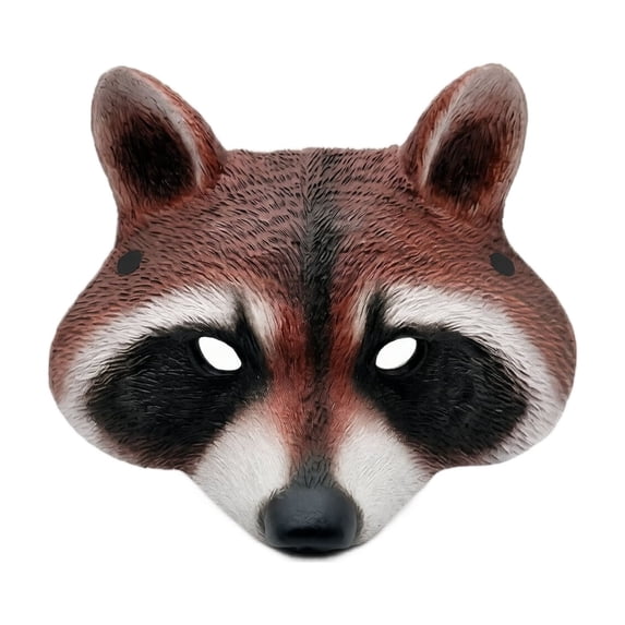 Halloween Accessory, Scary Halloween Mask, Mask for Masquerade Party, Halloween Party, Brown Raccoon Animal Face Mask 9X9 Inch for All Age Group Event Use