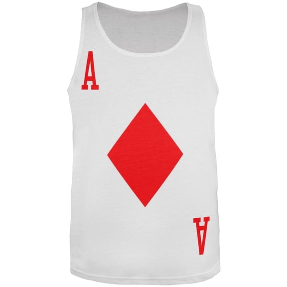 Halloween Ace of Diamonds Card Soldier Costume All-Over Adult Tank Top - Large