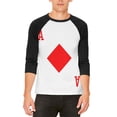 thumbnail image 1 of Halloween Ace of Diamonds Card Soldier Costume Mens Raglan T Shirt White-Black SM, 1 of 2