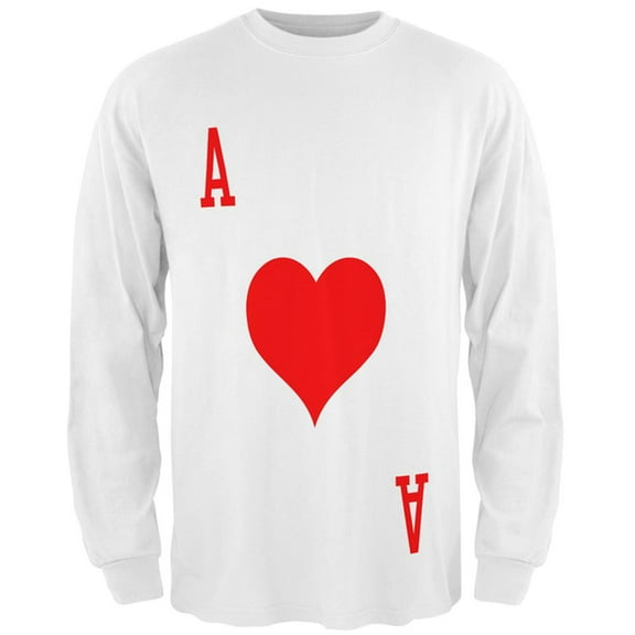 Halloween Ace of Hearts Card Soldier Costume All Over Mens Long Sleeve T Shirt Multi MD