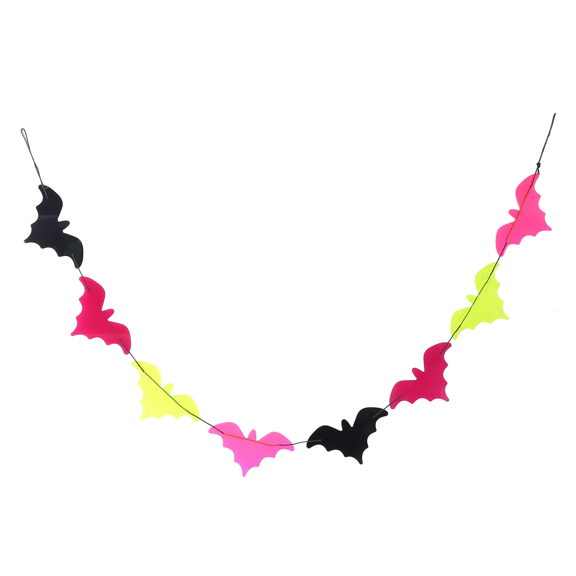 Halloween Acrylic Colorful Bat Wall Garland Decoration, 6 ft x 4 in, by Way To Celebrate - Walmart.com