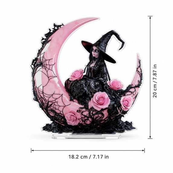 Halloween Acrylic Decorations - Pink & Black Witch Eyeball Tabletop Decor Centerpieces Spooky Gothic Art Ornament for Home Party Display,Unique Holiday Gift,Spider Eyeball,1 PC