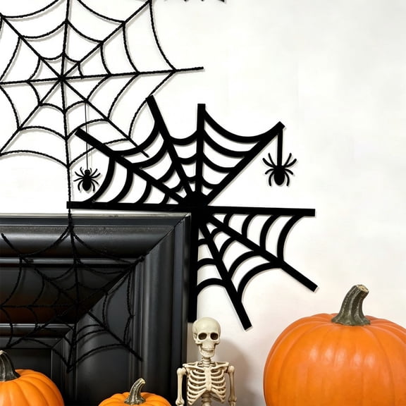 Halloween Acrylic Door Frame Corner Decal, Creative Gothic Spiderweb Light Switch Sticker, Spooky Corner Decor for Halloween Party