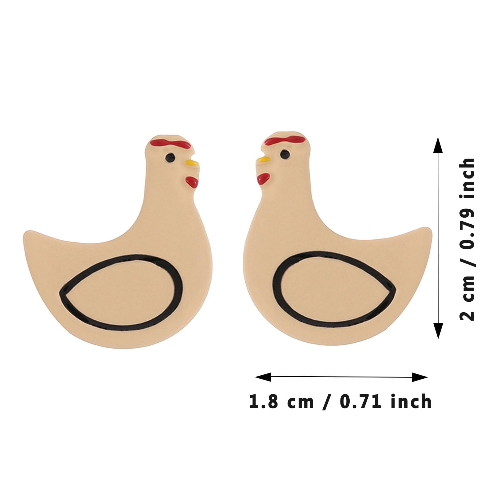 Halloween Acrylic Hen Chicken Earrings Animal Stud Earrings Cute Farm