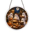 thumbnail image 1 of Halloween Acrylic Jigsaw Puzzle Suncatcher, Stained Glass Style Window Hanging Ornament, Halloween Decorations Indoor Cute Ghost Black Cat Art, Home Decor & Wall Decor for Halloween Party Ornament-C, 1 of 7