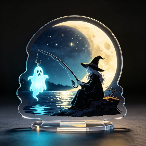 Halloween Acrylic Tabletop Stand, 2D Clear Cartoon Decoration for Desk Shelf Party Centerpiece and Spooky Home Decor