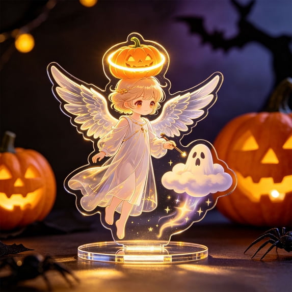Halloween Acrylic Tabletop Stand, 2D Clear Cartoon Decoration for Desk Shelf Party Centerpiece and Spooky Home Decor