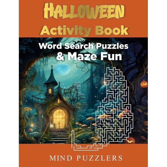 Halloween Activity Book: A Fun & Brain Stimulating Activity Book with Word Puzzles and Mazes, (Paperback)