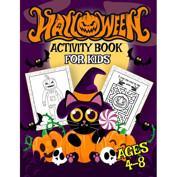 Halloween Activity Book for Kids Ages 4-8: Mazes And Coloring, Word Search, Halloween Workbook For Boys and Girls(Hallow, (Paperback)