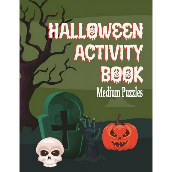 Halloween Activity Book: Sudoku Medium Puzzles, (Paperback)