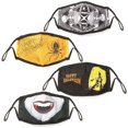 Halloween Adult Cloth Face Mask 4Pack Cute, Scary, Washable