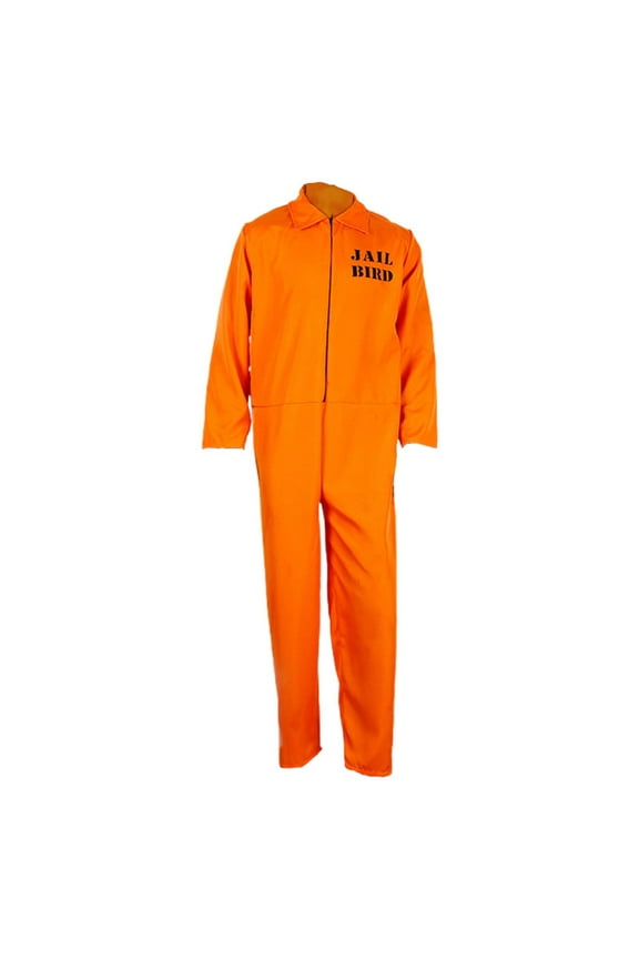 Halloween Adult Orange Prisoner Convict Outfit Unisex Jumpsuit With For Men Women Femme Homme
