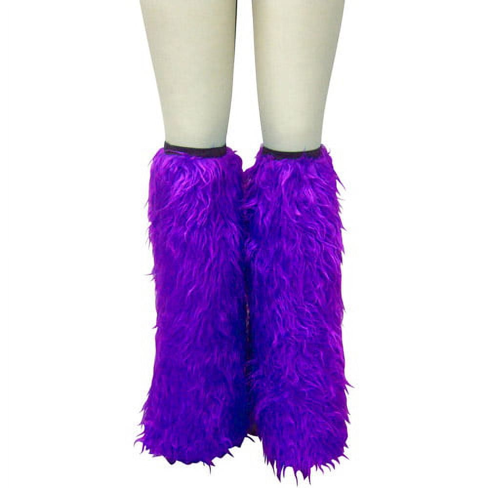 Halloween Adult Purple Fur Leg Warmers