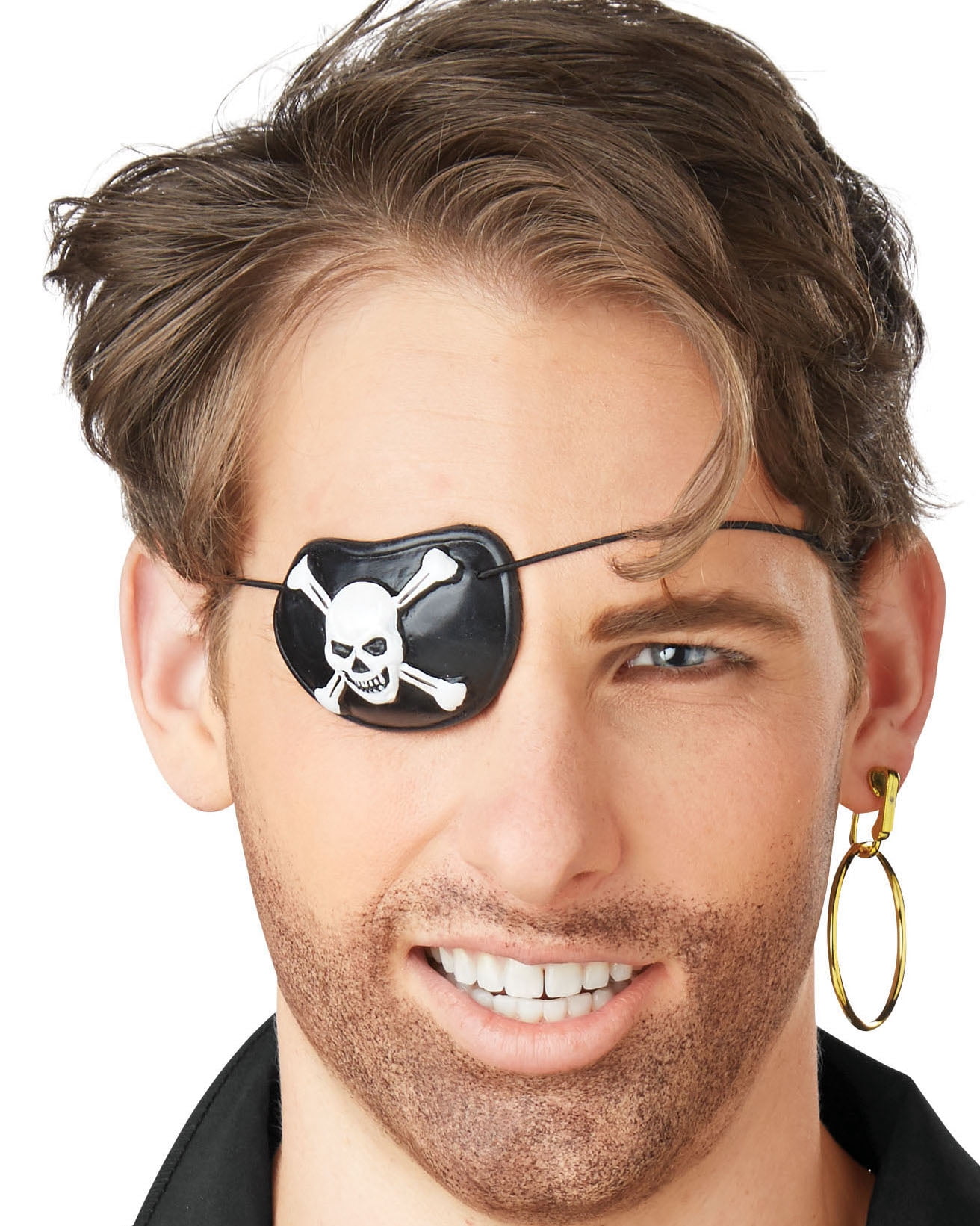 Halloween Adult Unisex Pirate Eye Patch and Earring Costume Accessory