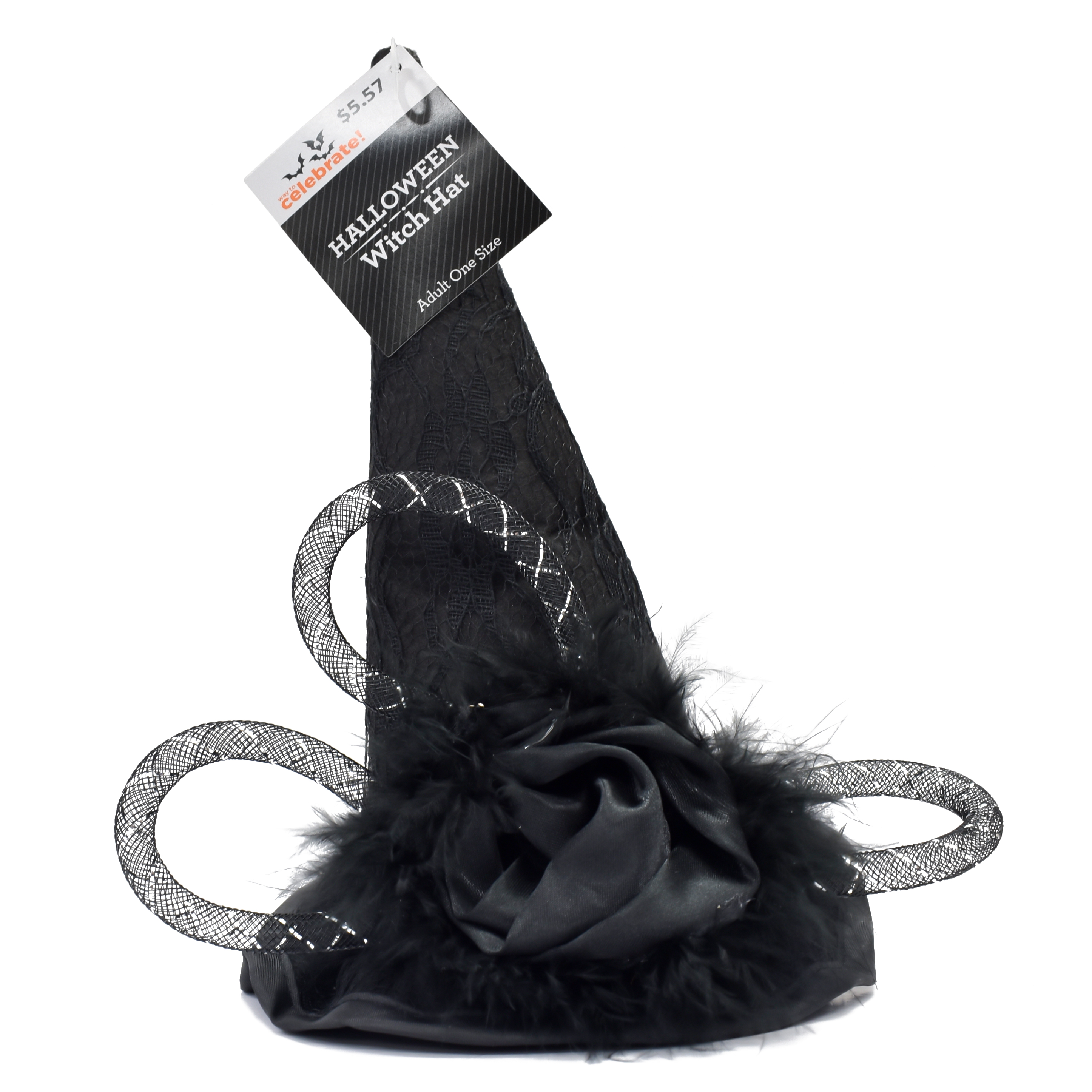 Halloween Adult Women's Costume Accessory Black Mini Lace Witch Hat