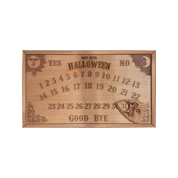Halloween Advent Calendar 2026 12 X 8 Inch Wooden Halloween Countdown Calendar Indoor Halloween Table Decorations for Home 1 Pack