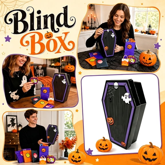 Halloween Advent Calendar 2026, 13 Days DIY Craft Kit for Kids, Unique Coffin Shape Box with Spooky Decorations, Wooden Painting & Diamond Art Set, Perfect Halloween Gift for Boys and Girls
