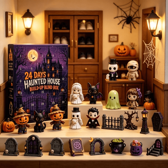 Halloween Advent Calendar 2026,24-Day Countdown,24 Pcs Figurines, Spooky Gothic Mini Collectibles, Desk Decorations & Holiday Gifts For Adults