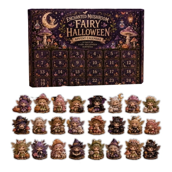 Halloween Advent Calendar 2026, 24‑Day Countdown Calendar with Mini Character Figurines, Halloween Surprise Gift Set, Festive Collectible Kit for Home Party Tabletop Decor, Present for Collectors