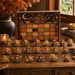 Halloween Advent Calendar 2026 24 Day Elf Countdown Calendar, 24 Days Mini Cute Elf Figurines Surprise Countdown Gift Box, for Tabletop Display & Haunted Party