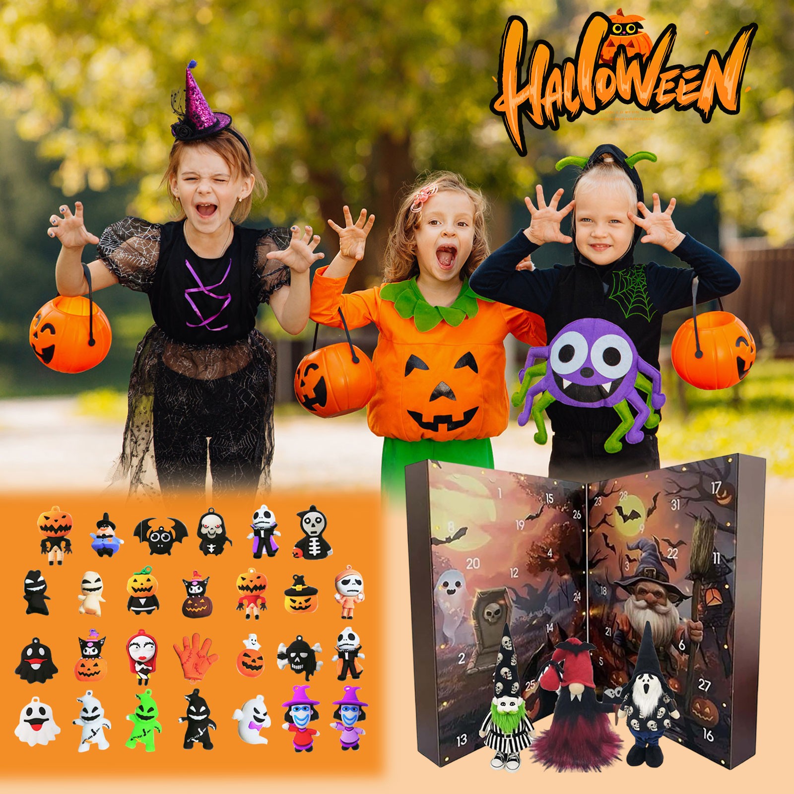 Halloween Advent Calendar 24 Day Countdown with Surprise Figures Spooky ...