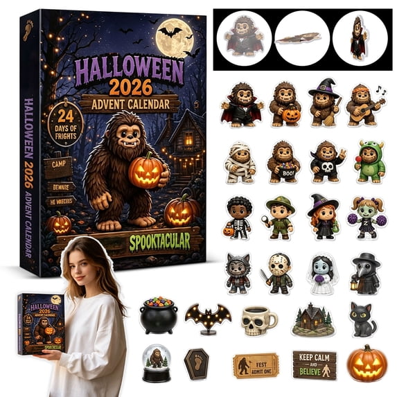 Halloween Advent Calendar, 24 Day Countdown with 24 Hanging Ornaments, Durable Acrylic Material, Spooky Theme for Party Decor and Holiday Gifting