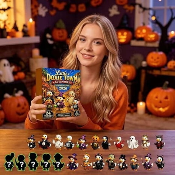 Halloween Advent Calendars 2026, 24 Pcs 2D Acrylic Duck Decorations, Halloween Countdown Box With Figurines, Party Favors Spooky Cute Duck Hanging Ornamen