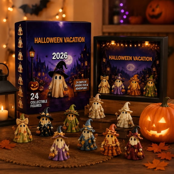 Halloween Advent Countdown Calendar, Decorative Spooky Date Tracker, Reusable Tabletop Accent for Home, Mantel, Office, Party Display, Entryway, Coffee