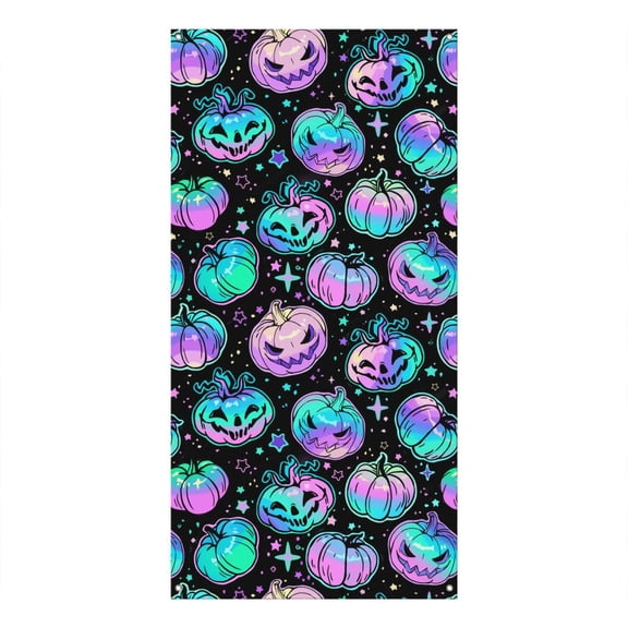 Halloween Aesthetic Door Curtain with Ghost and Cobweb - 35.4x70.8 Inch Gothic Door Cover for Home Decor