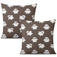 thumbnail image 1 of Halloween Aesthetic Pillow Covers Set - Retro Horror Themed Artwork Linen Throw Covers 18x18 inch throw pillow case Halloween gifts to friends,family, 1 of 6