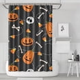 thumbnail image 1 of Halloween Aesthetic Shower Curtain Skeleton Spider Web Print Retro Horror Themed Artwork,72x72in Shower Curtain, 1 of 6