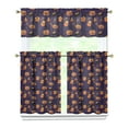 thumbnail image 1 of Halloween Aesthetic Window Treatments 3PC Set - Skull Spider Cobweb Pattern Semi-Sheer Curtains, 1 of 6