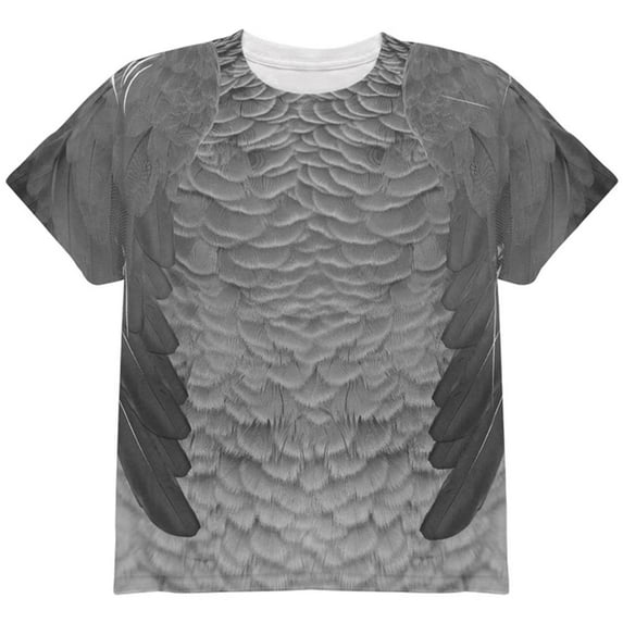 Halloween African Grey Parrot Costume All Over Youth T Shirt Multi YXL