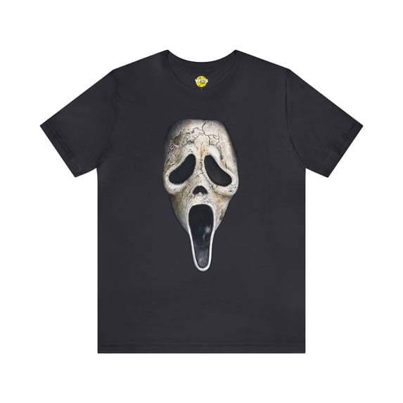 Halloween Aged Ghostface Mask Short Sleeve T-Shirt - Vintage Horror Icon