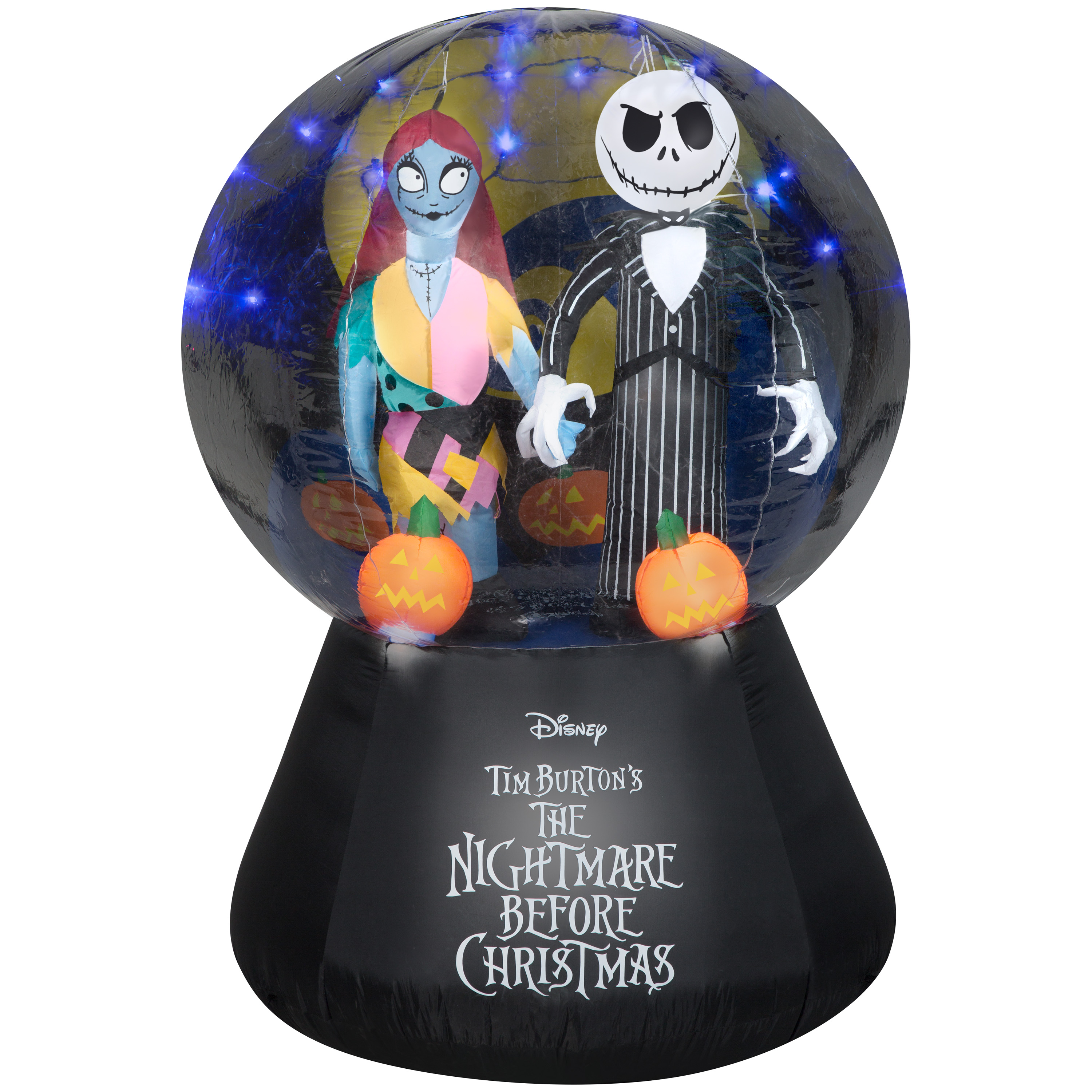 Halloween Airblown Inflatable Nightmare Before Christmas Jack and Sally Globe Scene - image 1 of 5