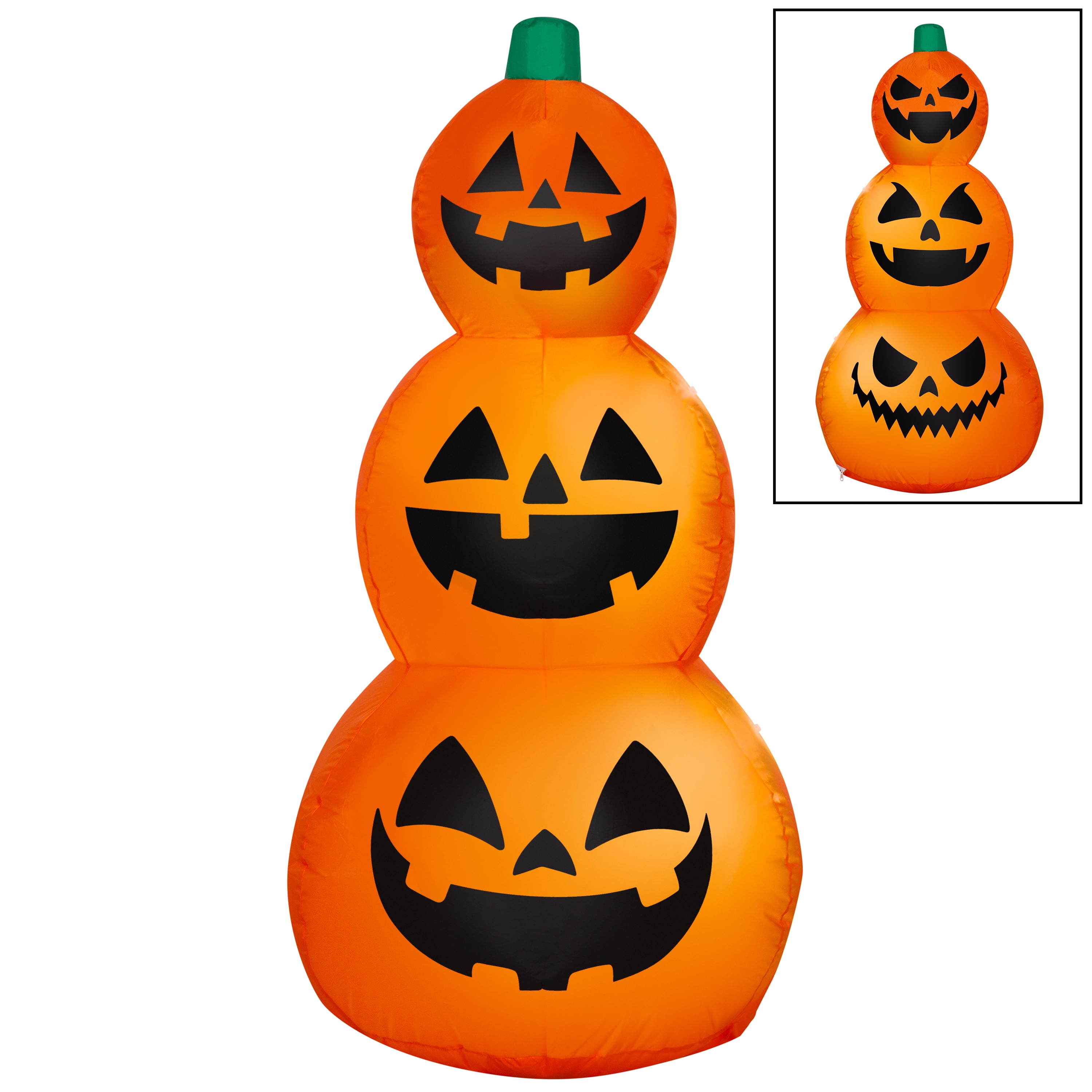 Halloween Airblown Inflatable, Reversible Pumpkin Stack, 4', by Way To