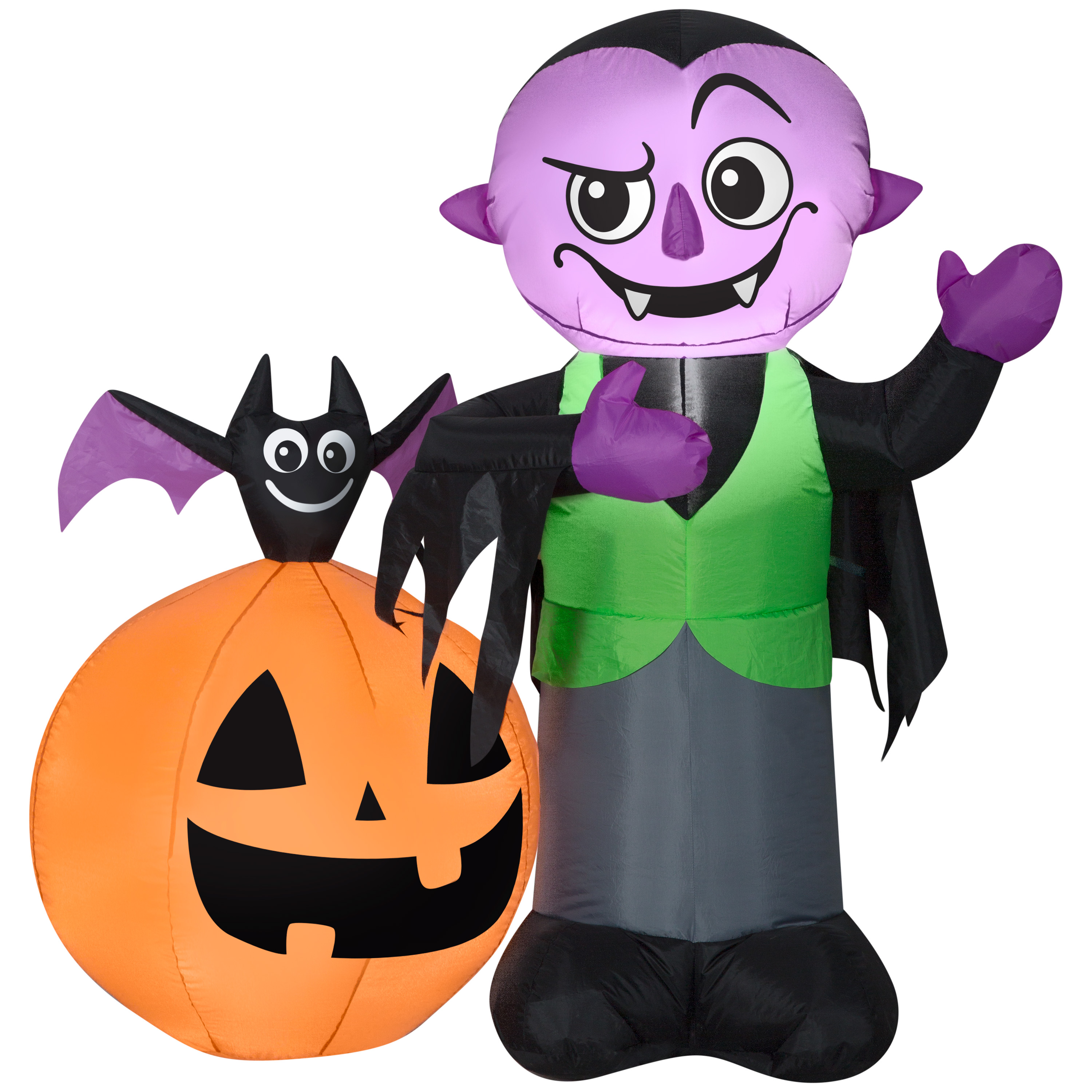 Halloween Airblown Inflatable Vampire, Bat, and Jack O Lantern Scene by Gemmy Industries - image 1 of 2