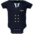 thumbnail image 1 of Halloween Airline Airplane Pilot Navy Soft Baby One Piece - 12-18 months, 1 of 1