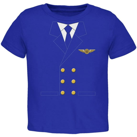 Halloween Airline Airplane Pilot Toddler T Shirt Royal Toddler Size 5/6