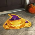 thumbnail image 1 of Halloween Alien Velvet Floor Mat Spooky Entry Rug, Non-Slip Water Absorbent Bath Mat Door Decor(Orange), 1 of 6