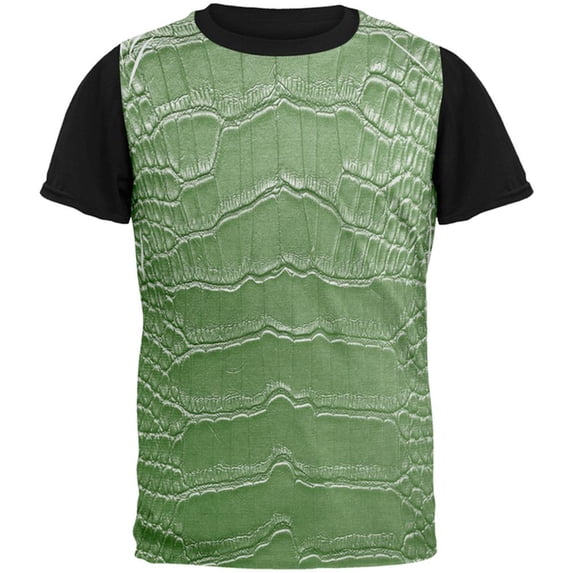 Halloween Alligator Costume All Over Mens Black Back T Shirt Multi X-LG