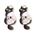 thumbnail image 1 of Halloween Alloy Enamel Pendants Light Gold Cat with Skull Black 27.5x13x1mm Hole: 2mm, 1 of 3