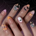 thumbnail image 1 of Halloween Almond Shaped Glues on Nails with Bat Designs on Nails Full Covers Artificial Nails, 1 of 8