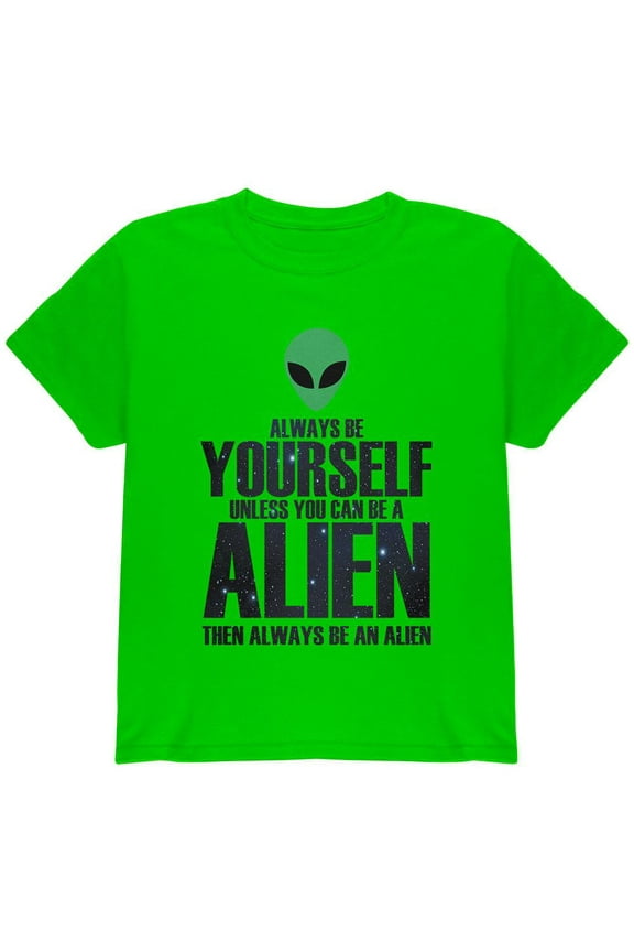 Always Be Yourself Alien Electric Green Youth T-Shirt