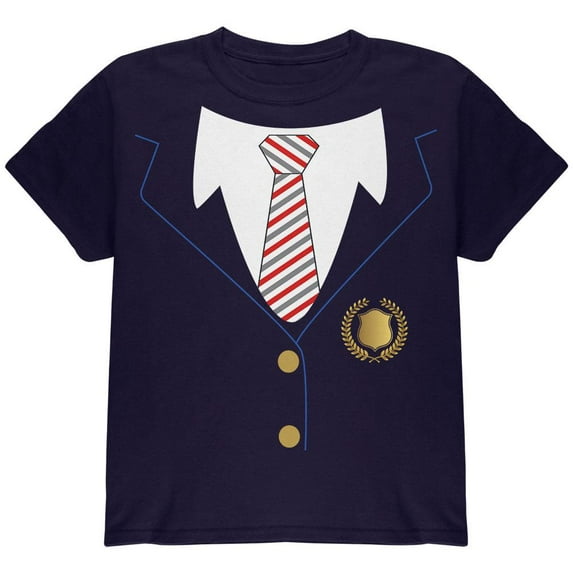 Halloween American School Girl Costume Youth T Shirt Navy YLG
